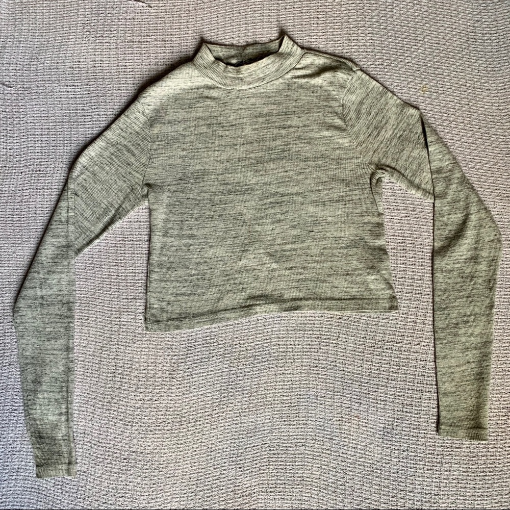 H&M Long Sleeve High Neck Crop Top